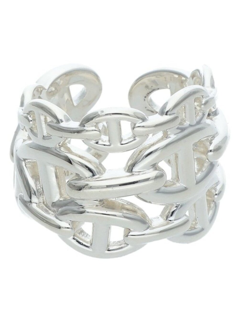 Hermes Chaine D'ancre Enchainee GM Silver Ring
